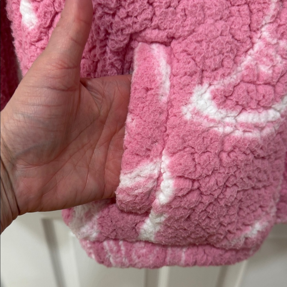 Wrangler x Barbie Pink and White Full Zip Fleece Girls Jacket Sz XL - Picture 4 of 10